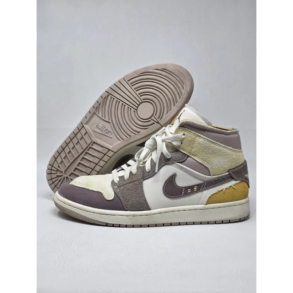 Air Jordan 1 Mid SE Craft Inside Out Taupe Haze DM9652 102 Men Sz 10 Brown White
